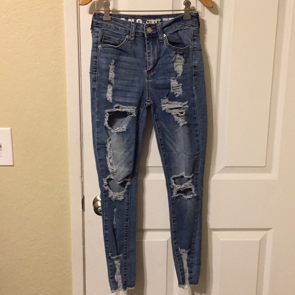 SONG Destrese curvy high rise jeans skinny ankle size 1 /